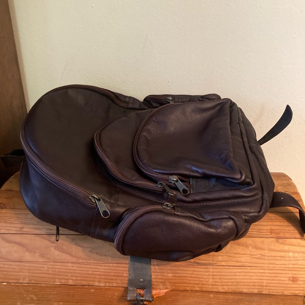 Brown Leather Backpack - image 7